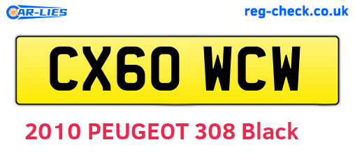 CX60WCW are the vehicle registration plates.