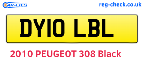 DY10LBL are the vehicle registration plates.
