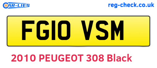 FG10VSM are the vehicle registration plates.