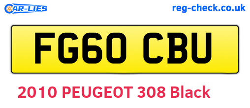 FG60CBU are the vehicle registration plates.