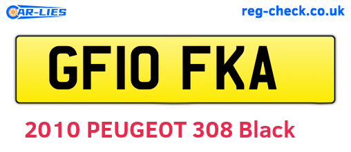 GF10FKA are the vehicle registration plates.