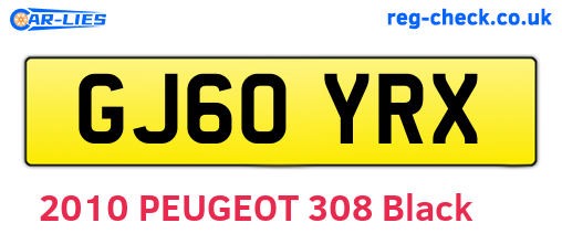GJ60YRX are the vehicle registration plates.