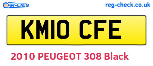 KM10CFE are the vehicle registration plates.
