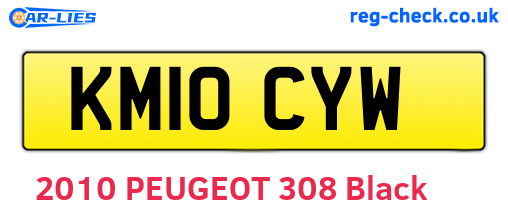 KM10CYW are the vehicle registration plates.