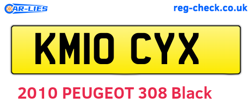 KM10CYX are the vehicle registration plates.