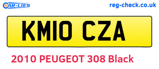 KM10CZA are the vehicle registration plates.