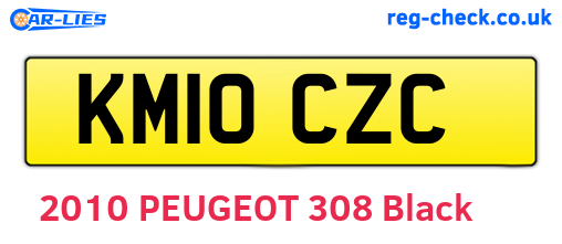 KM10CZC are the vehicle registration plates.