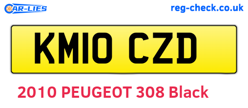 KM10CZD are the vehicle registration plates.