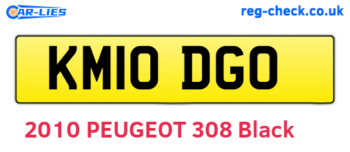 KM10DGO are the vehicle registration plates.