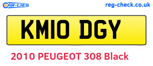 KM10DGY are the vehicle registration plates.