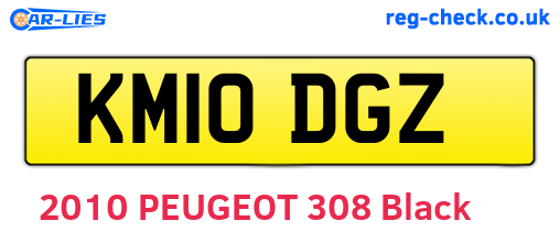 KM10DGZ are the vehicle registration plates.