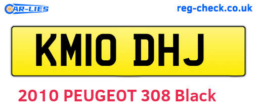 KM10DHJ are the vehicle registration plates.