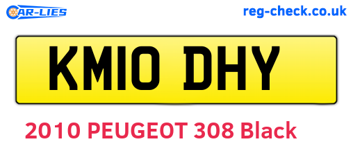KM10DHY are the vehicle registration plates.