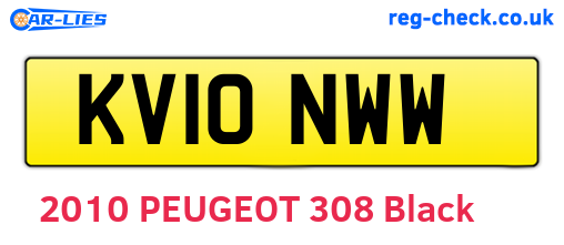 KV10NWW are the vehicle registration plates.