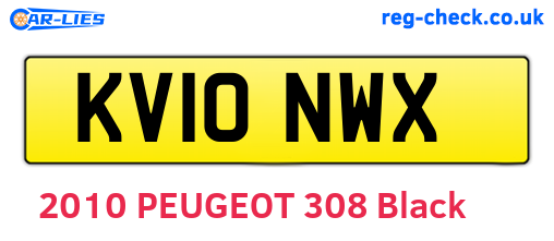 KV10NWX are the vehicle registration plates.
