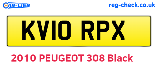 KV10RPX are the vehicle registration plates.