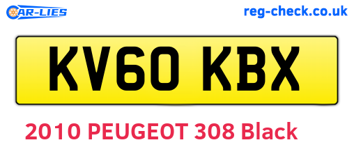 KV60KBX are the vehicle registration plates.