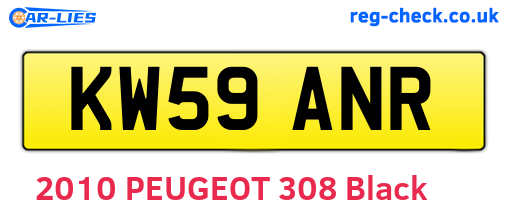 KW59ANR are the vehicle registration plates.