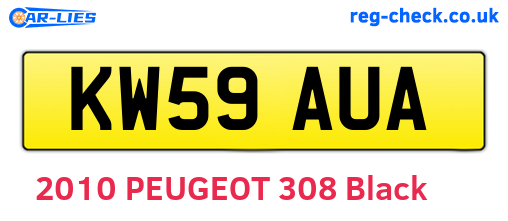 KW59AUA are the vehicle registration plates.