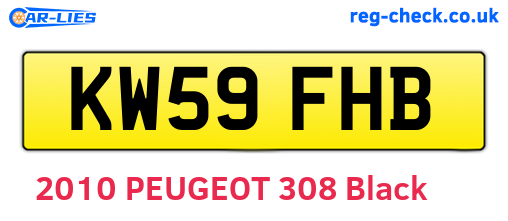 KW59FHB are the vehicle registration plates.