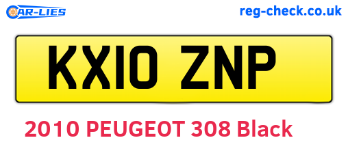 KX10ZNP are the vehicle registration plates.