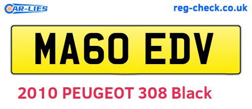 MA60EDV are the vehicle registration plates.