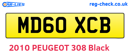 MD60XCB are the vehicle registration plates.