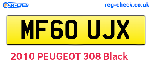 MF60UJX are the vehicle registration plates.