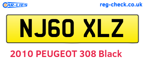 NJ60XLZ are the vehicle registration plates.