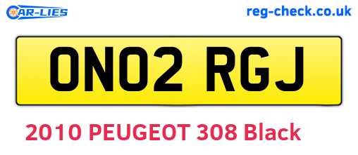 ON02RGJ are the vehicle registration plates.