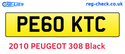 PE60KTC are the vehicle registration plates.
