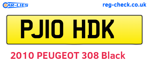PJ10HDK are the vehicle registration plates.