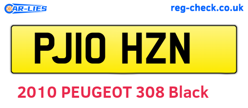 PJ10HZN are the vehicle registration plates.