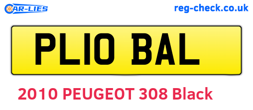 PL10BAL are the vehicle registration plates.
