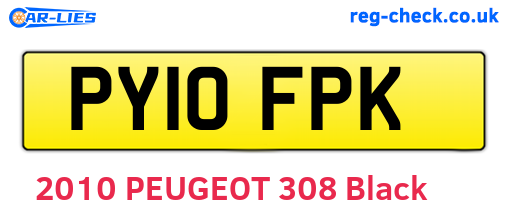 PY10FPK are the vehicle registration plates.
