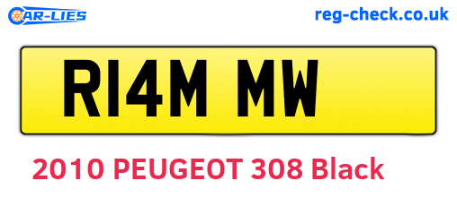 R14MMW are the vehicle registration plates.
