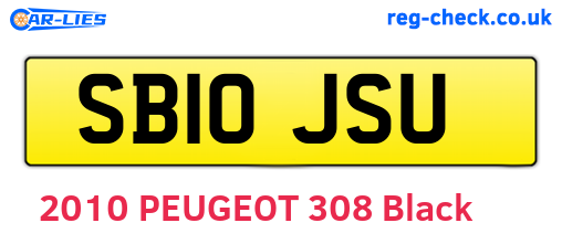 SB10JSU are the vehicle registration plates.