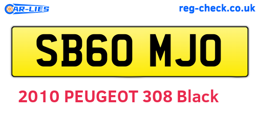 SB60MJO are the vehicle registration plates.