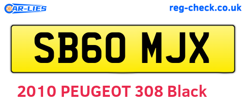 SB60MJX are the vehicle registration plates.