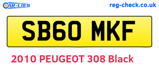 SB60MKF are the vehicle registration plates.