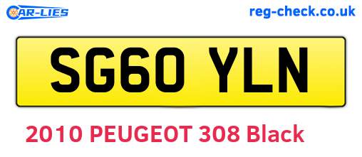 SG60YLN are the vehicle registration plates.