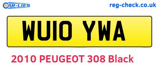WU10YWA are the vehicle registration plates.