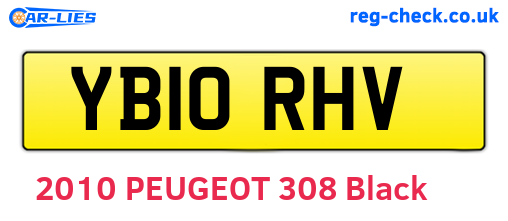 YB10RHV are the vehicle registration plates.