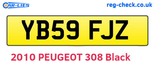 YB59FJZ are the vehicle registration plates.