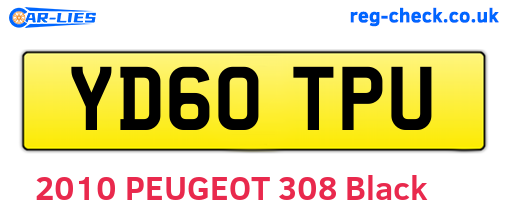 YD60TPU are the vehicle registration plates.