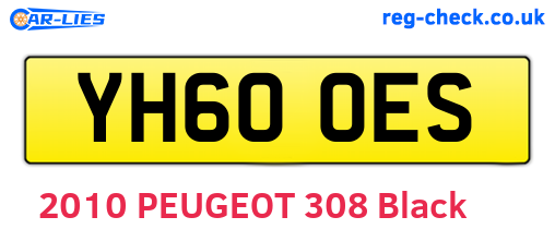 YH60OES are the vehicle registration plates.
