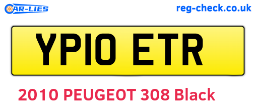 YP10ETR are the vehicle registration plates.