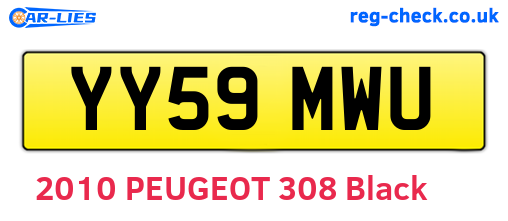 YY59MWU are the vehicle registration plates.