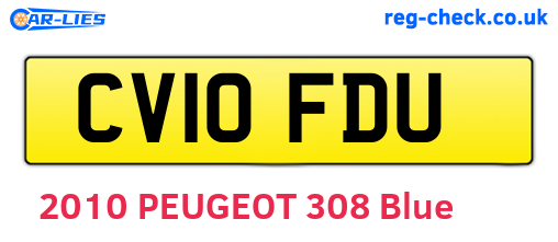 CV10FDU are the vehicle registration plates.