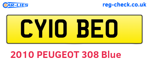 CY10BEO are the vehicle registration plates.